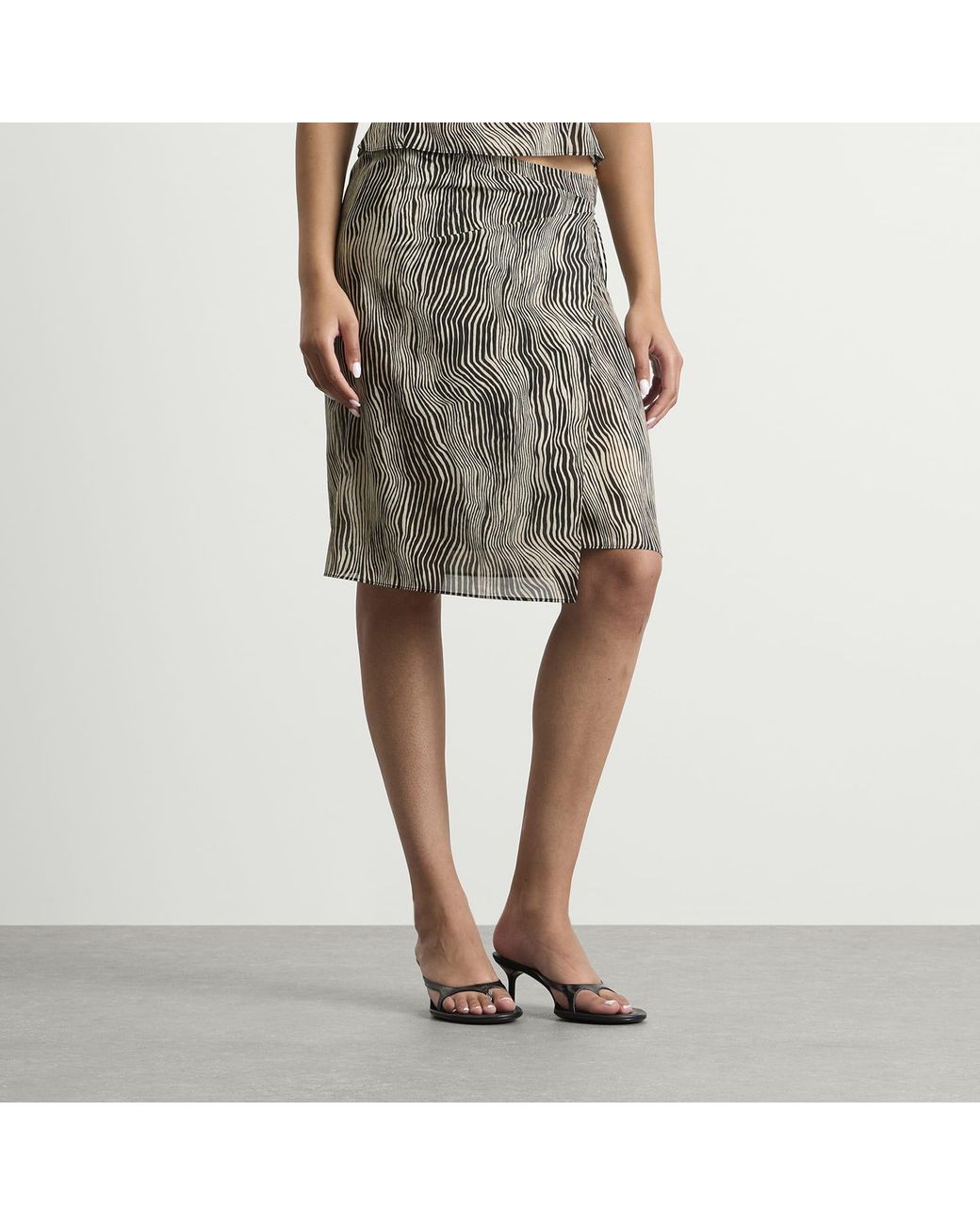 St. Agni Gray Savannah Silk Wrap Skirt
