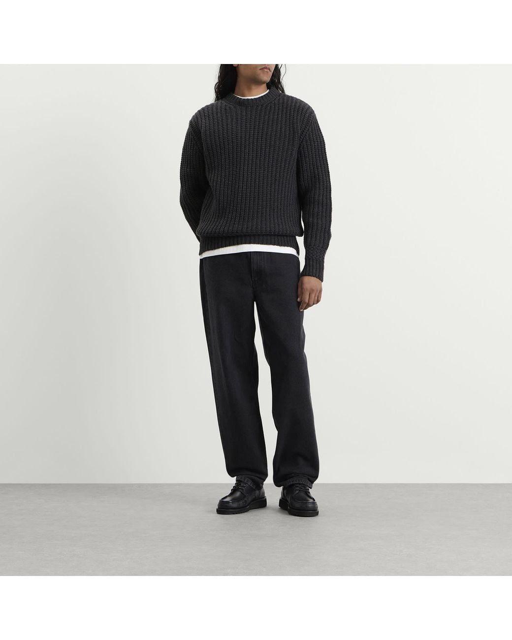 A.P.C. Black Ron Chunky Rib Jumper for men