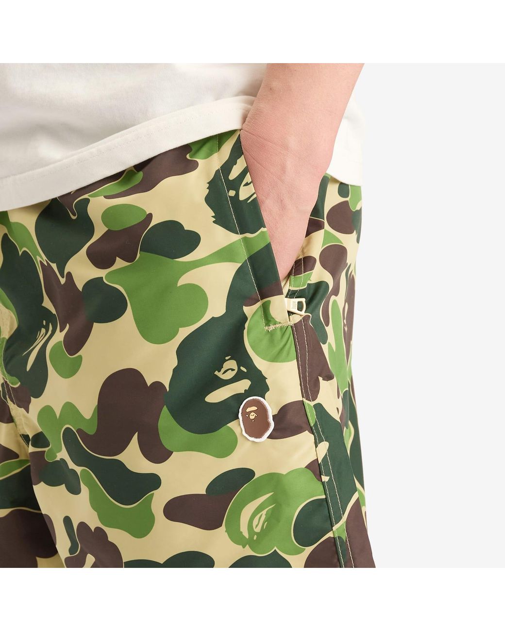A Bathing Ape Abc Camo One Point Relaxed Fit Water Shorts in Green
