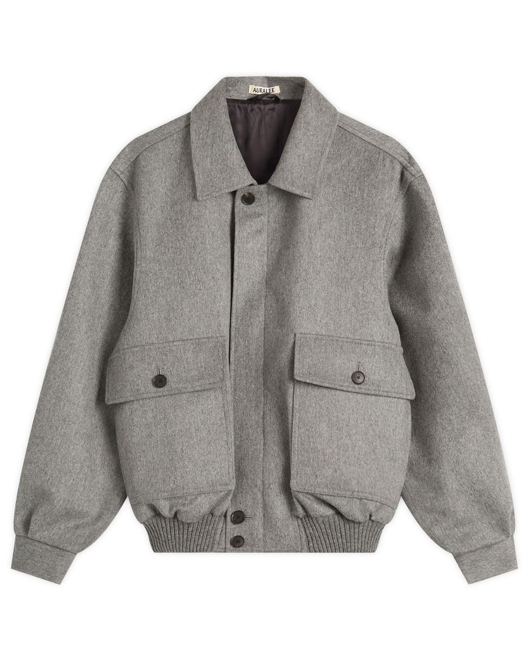 ジャケット・アウター AURALEE 21AW WOOL JERSEY ZIP BLOUSON Tropical Wool Zip Blouson in Dark Khaki