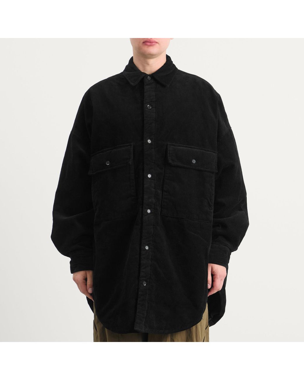 Merely Made Black Corduroy Overshirt for men