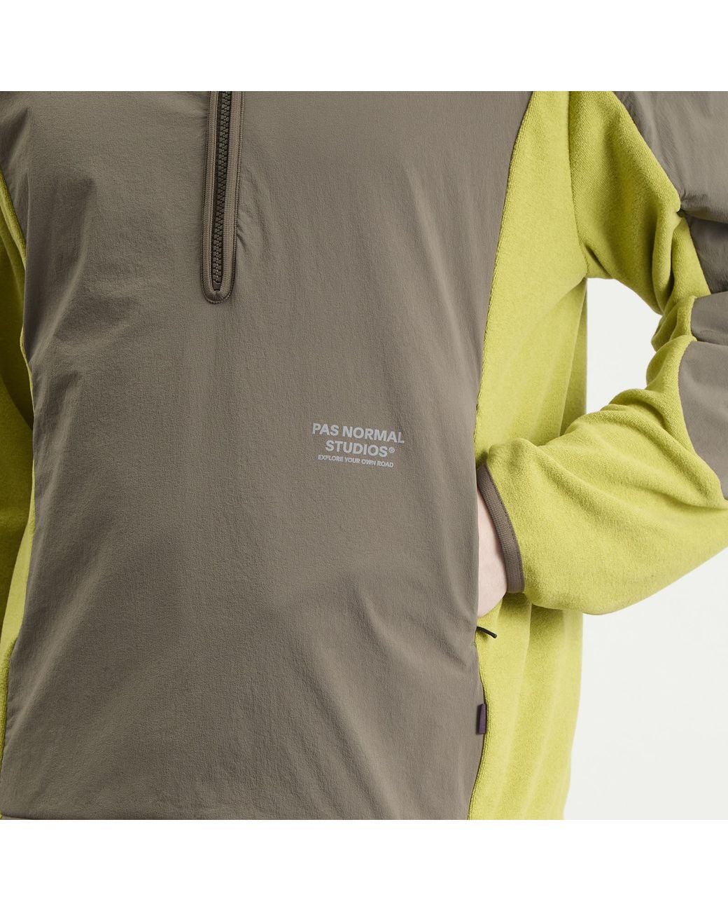 Pas Normal Studios Green Off-Race Light Half-Zip Fleece for men