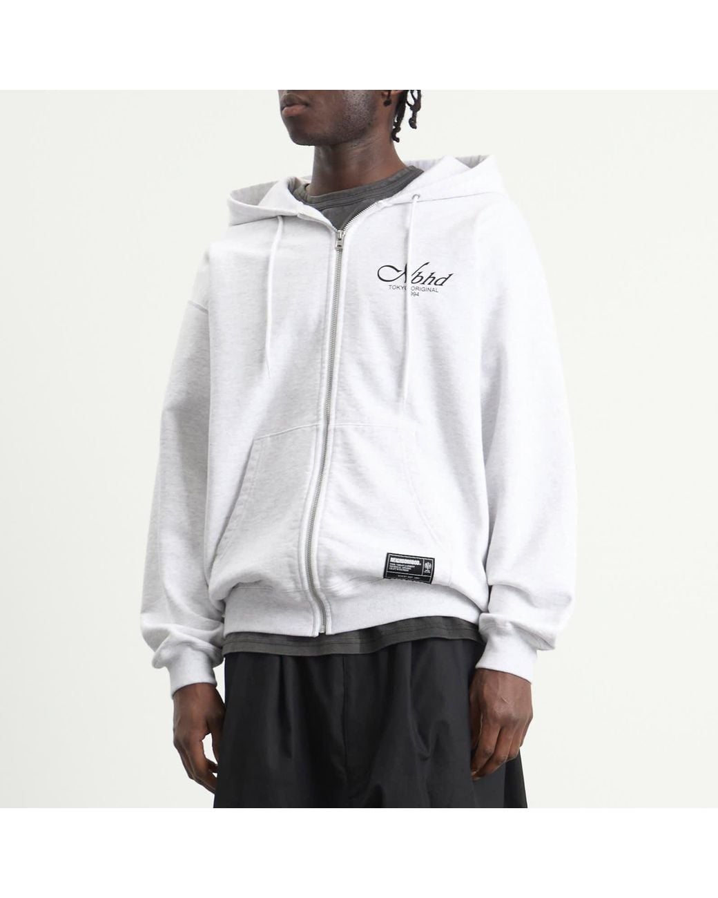 Neighborhood Staple Logo Zip Hoodie in White for Men | Lyst