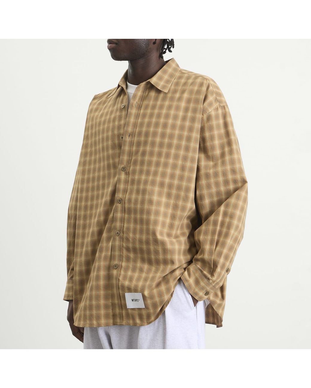 (w)taps Natural Txt 01 Long Sleeve Shirt for men