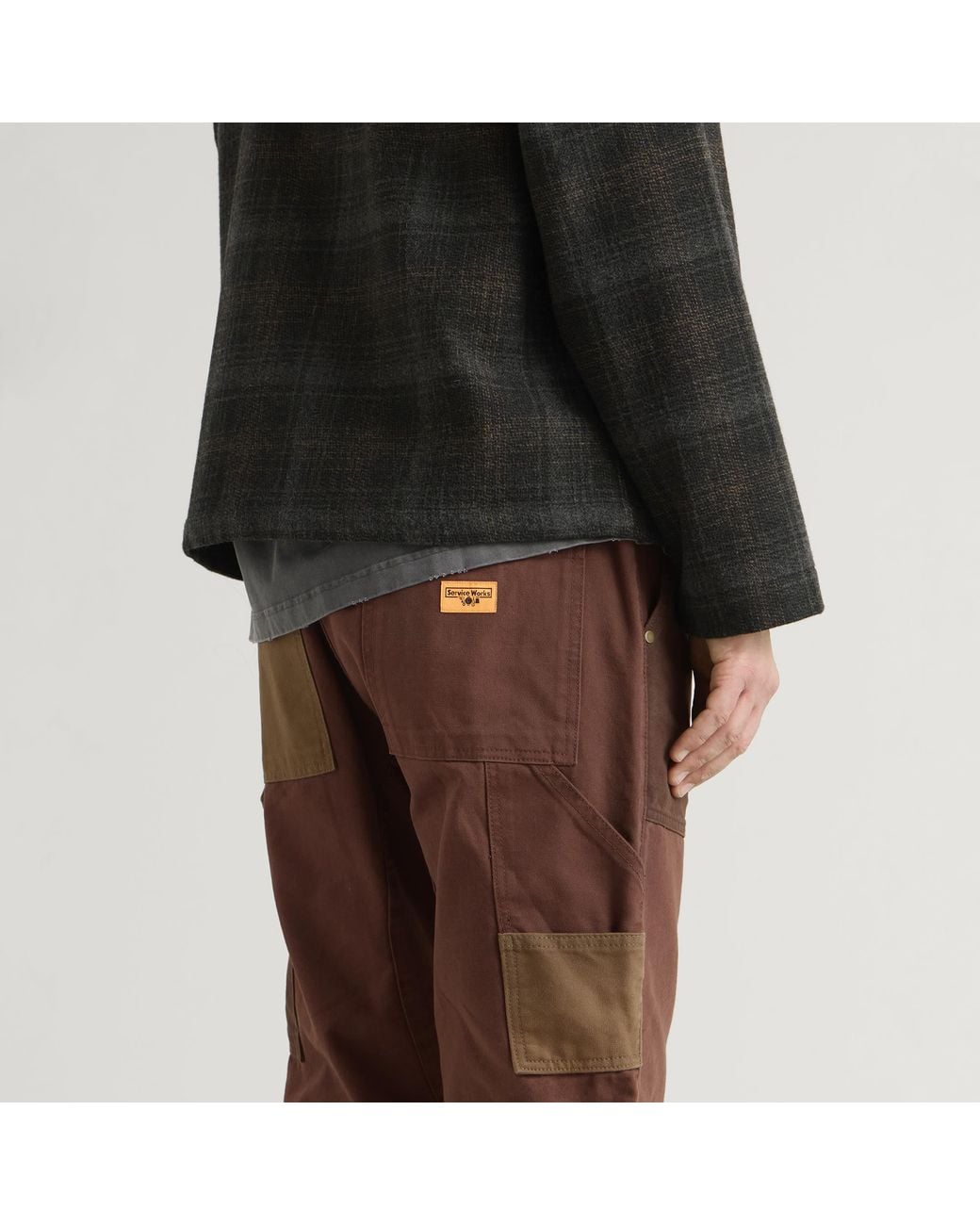 Service Works Brown Patchwork Utility Chef Pants for men