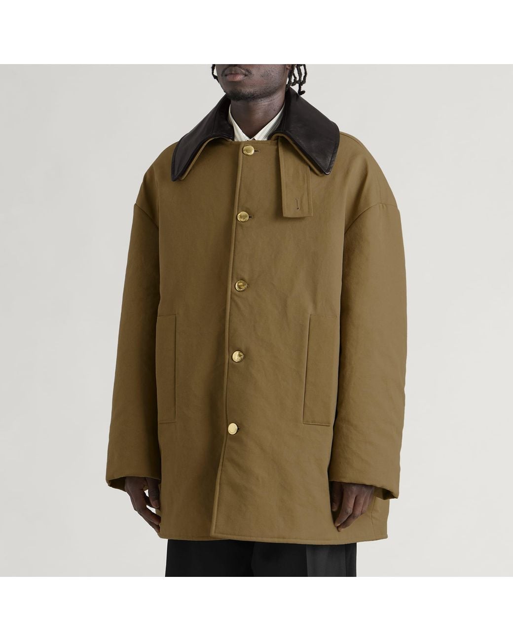 Balenciaga Green Heavy Cotton Short Peacoat for men