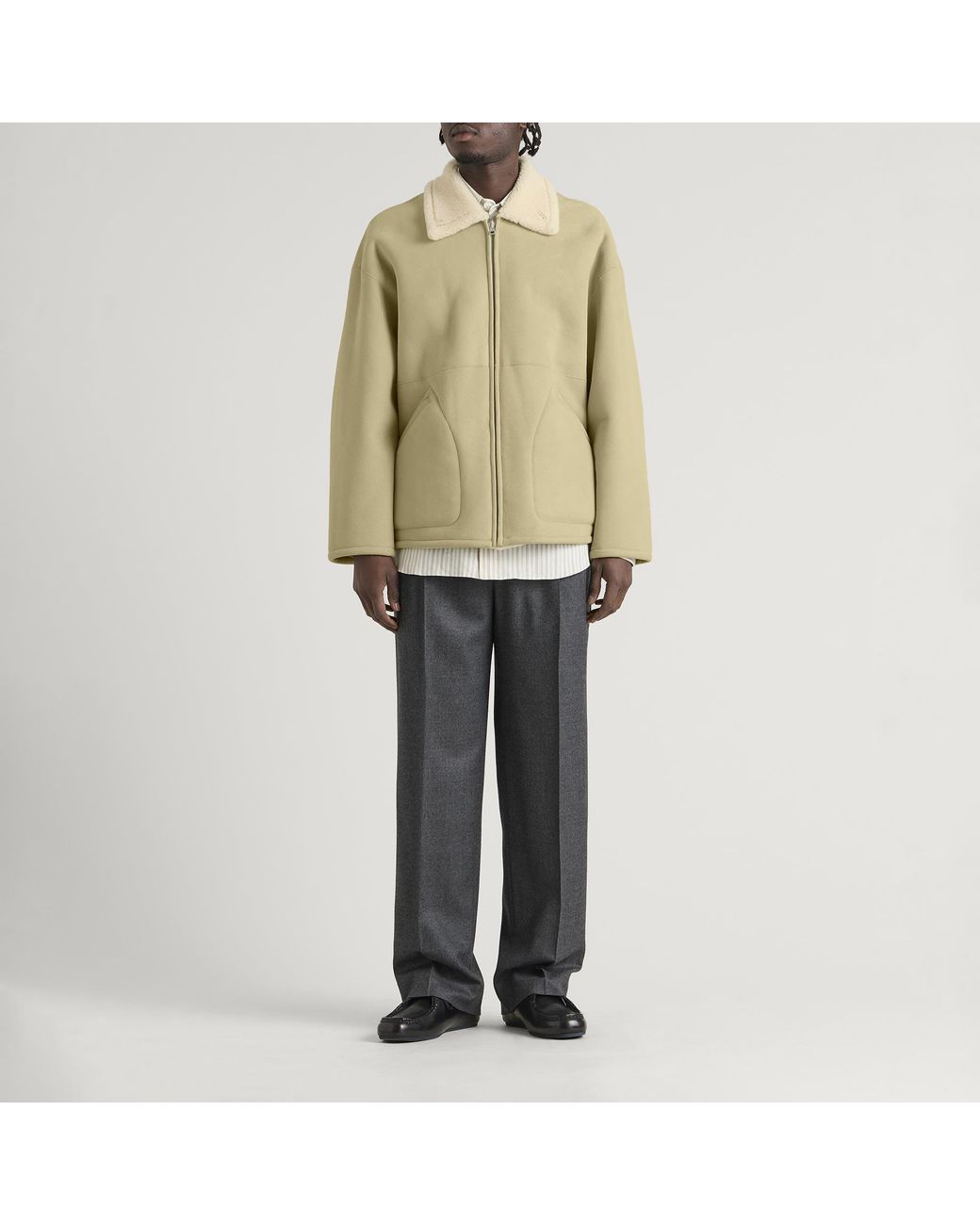 Auralee Natural Shearling Zip Blouson for men