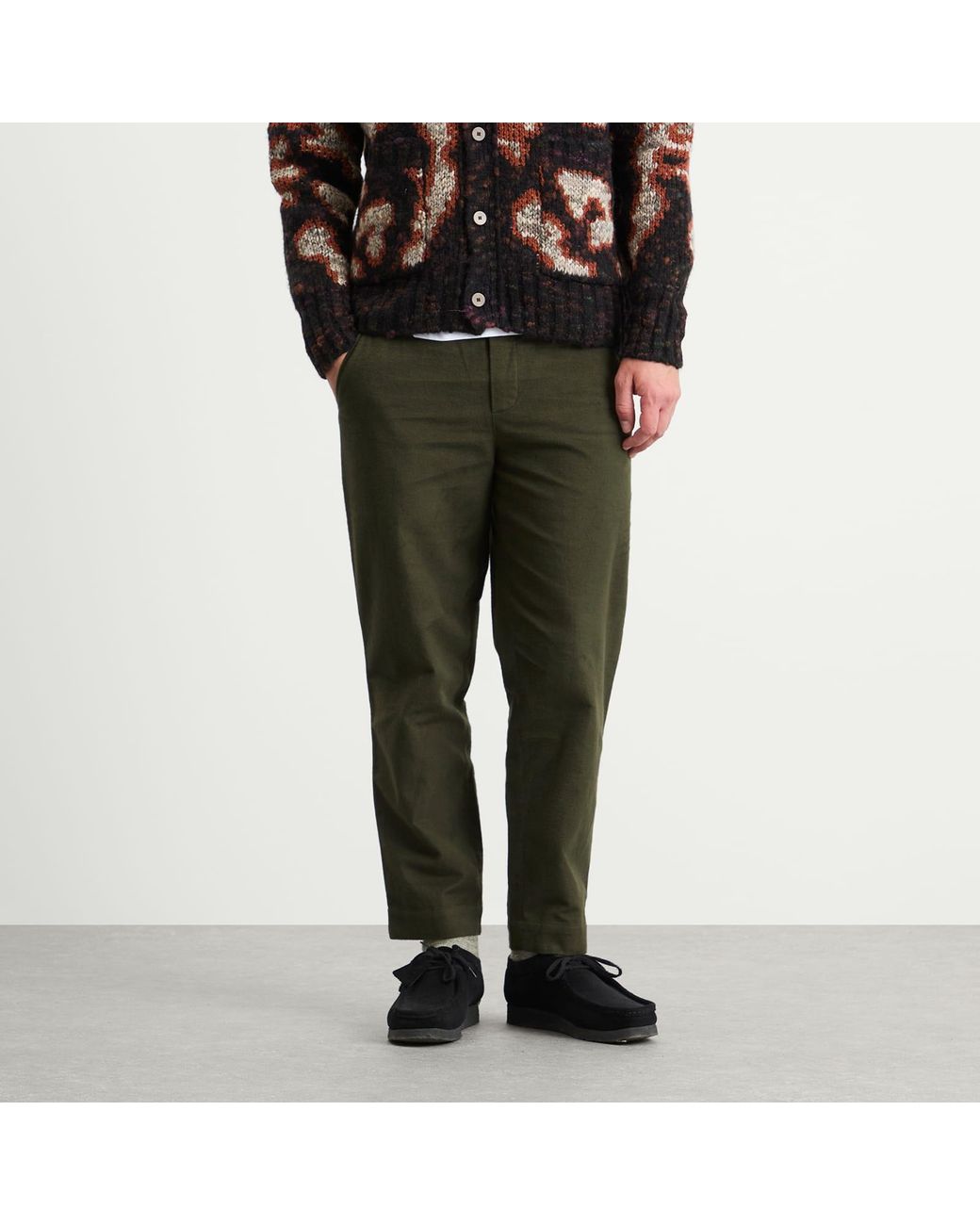 Folk Green Drawcord Assembly Pant for men