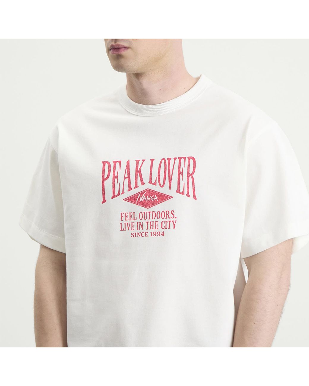 NANGA White Eco Hybrid Peak Lover T-Shirt for men