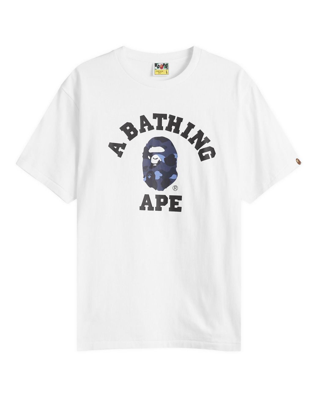 A Bathing Ape White Colour Camo College T-Shirt for men