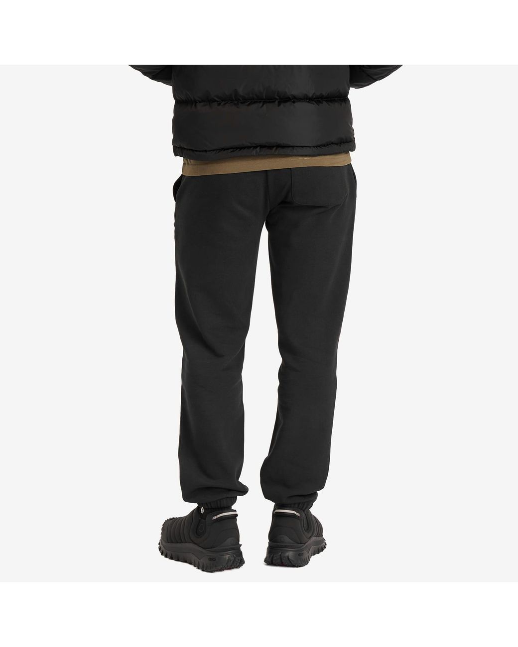 Moncler Black Cotton Track Pants With Logo for men