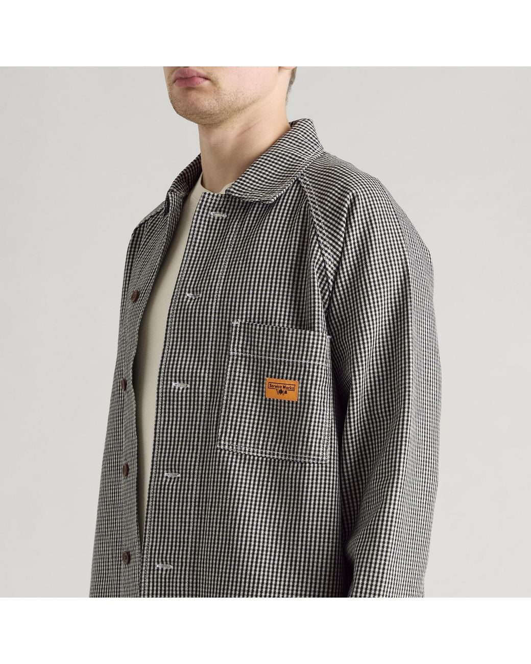 Service Works Gray House Gingham Foh Overshirt for men
