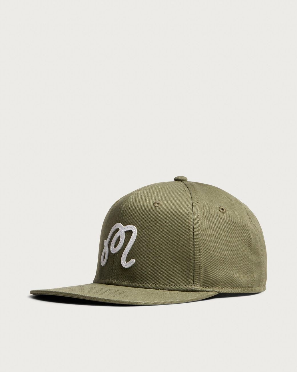 Malbon Green M Script Snapback for men