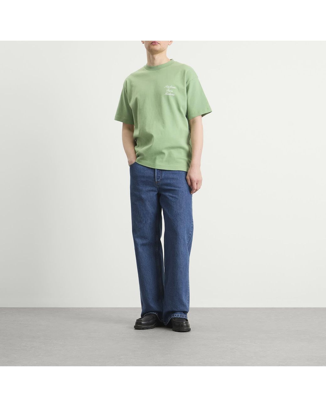 Drole de Monsieur The Calligraphy Slogan T-Shirt in Green for Men | Lyst