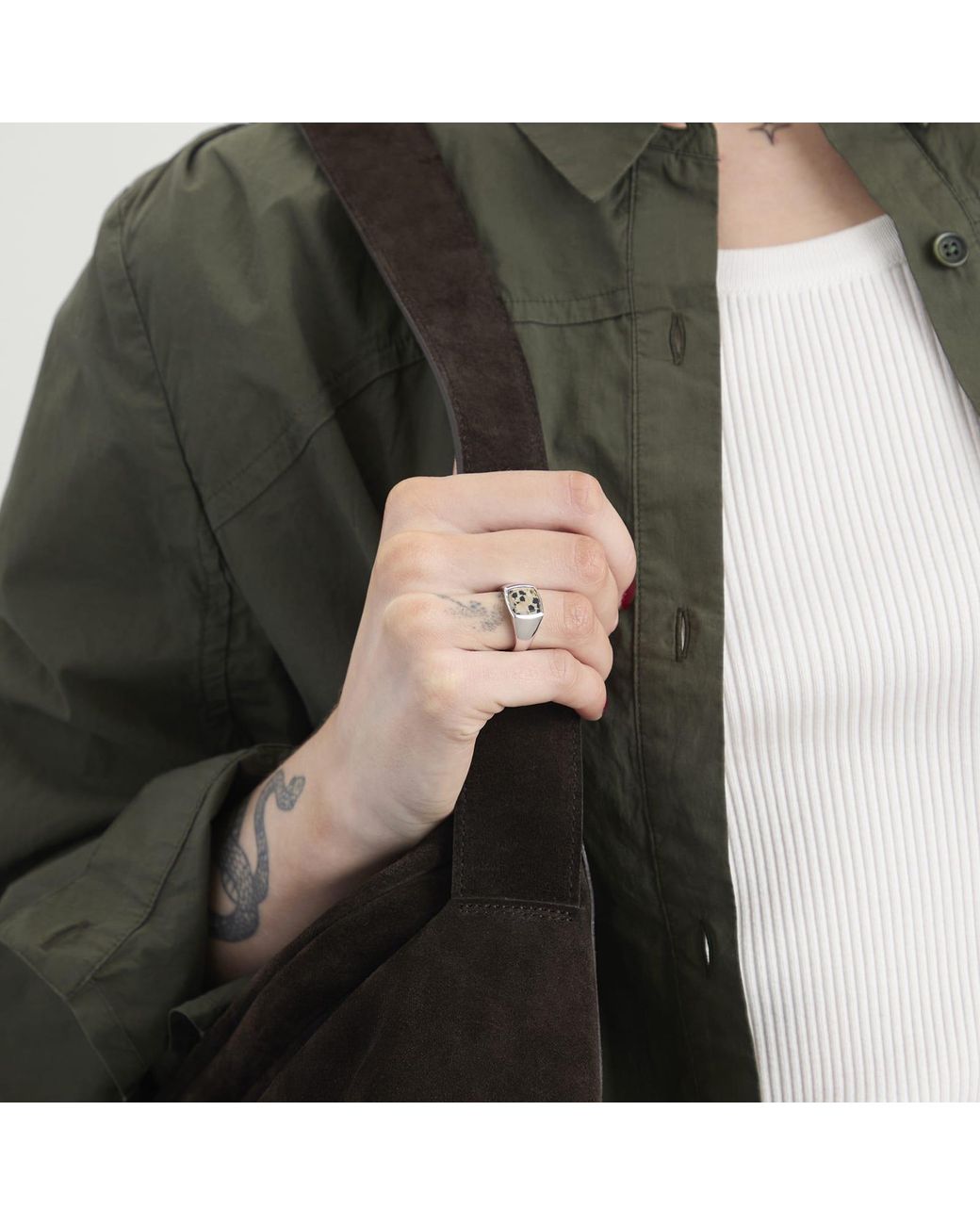 Tom Wood Kay Leopard Jasper Ring Presented By End in Metallic | Lyst