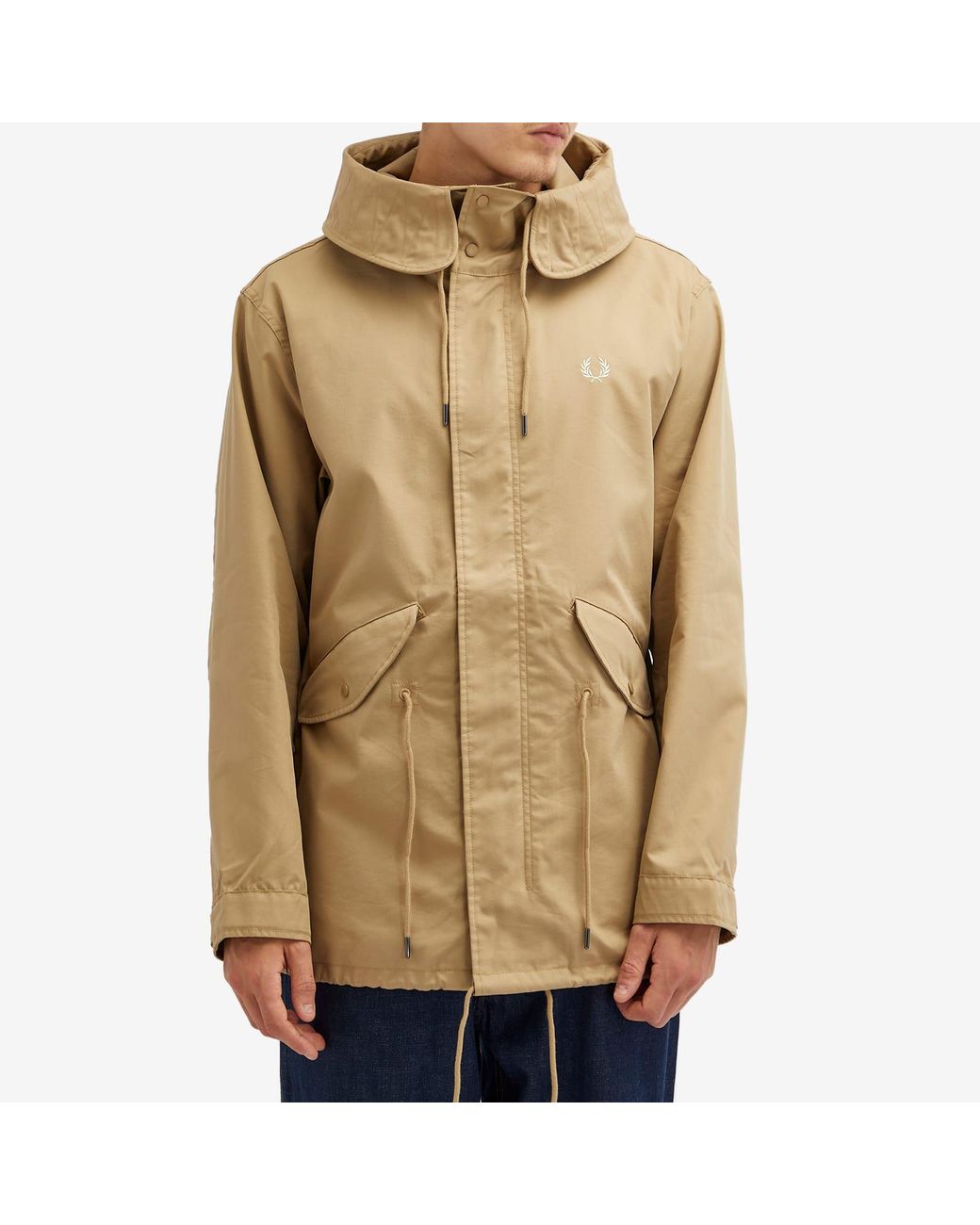 Fred Perry Short Parka Jacket in Natural for Men | Lyst UK