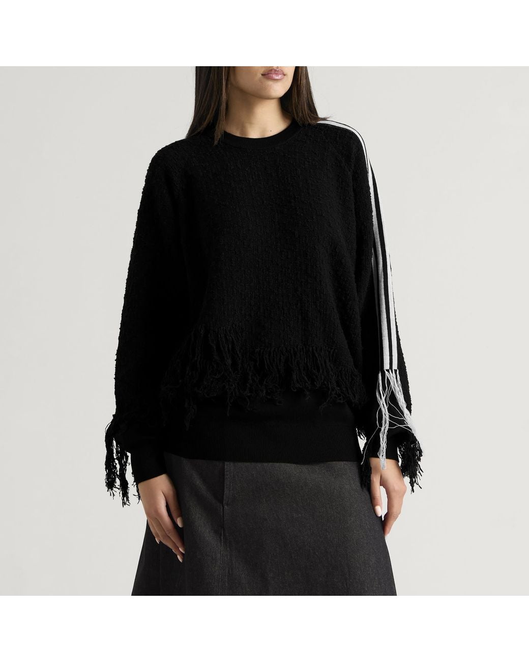 Y-3 Black Knit Fringe Sweatshirt