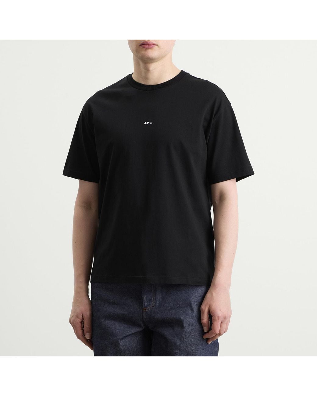 A.P.C. Black Micro Logo T-Shirt for men