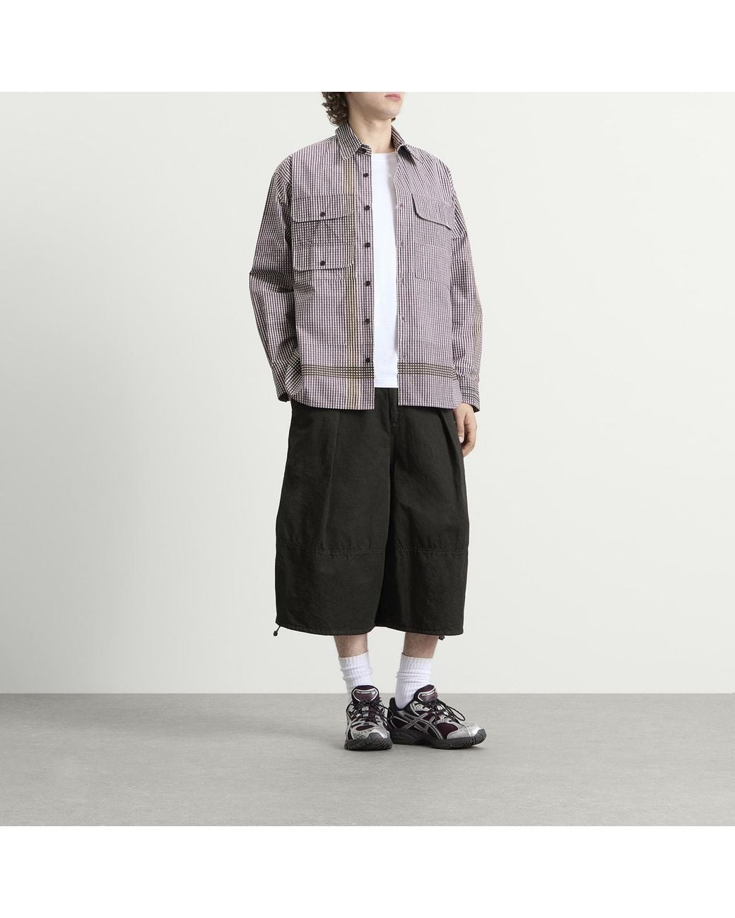 STORY mfg. Purple Hand Block Printed Harvest Shirt for men