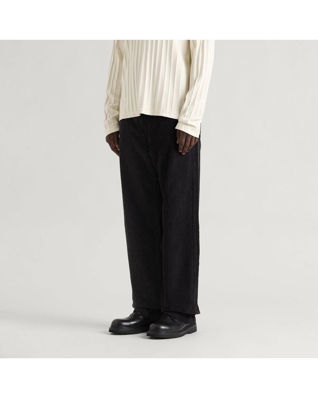 mfpen Black Cord Trousers for men