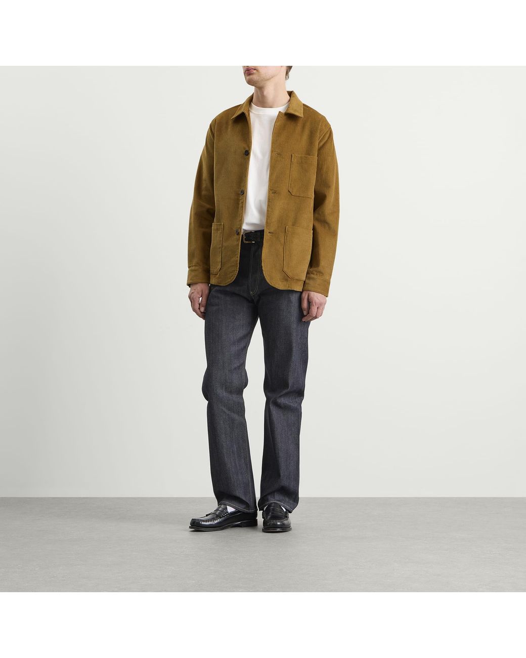 Portuguese Flannel Green Labura Corduroy Chore Jacket for men