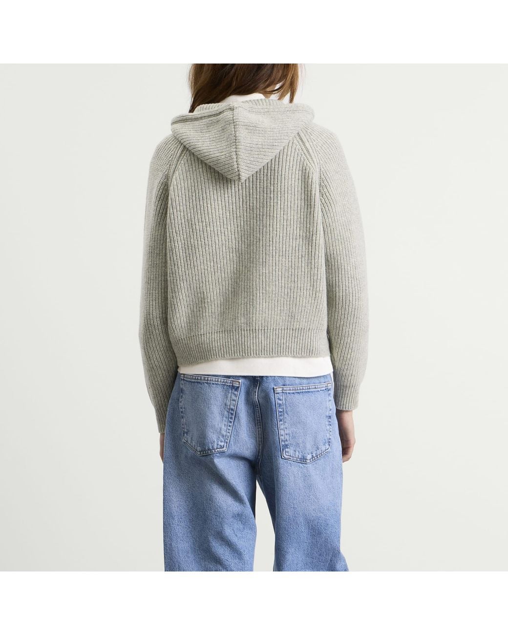 DUNST Gray Hooded Knit Cardigan