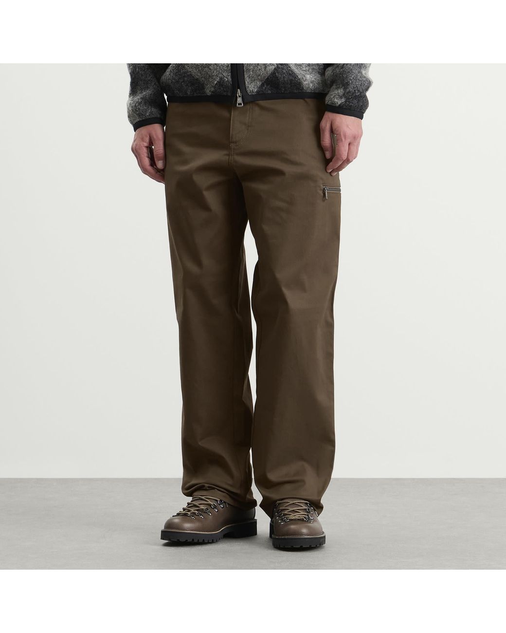 Moncler Brown Gabardine Cotton Trousers for men