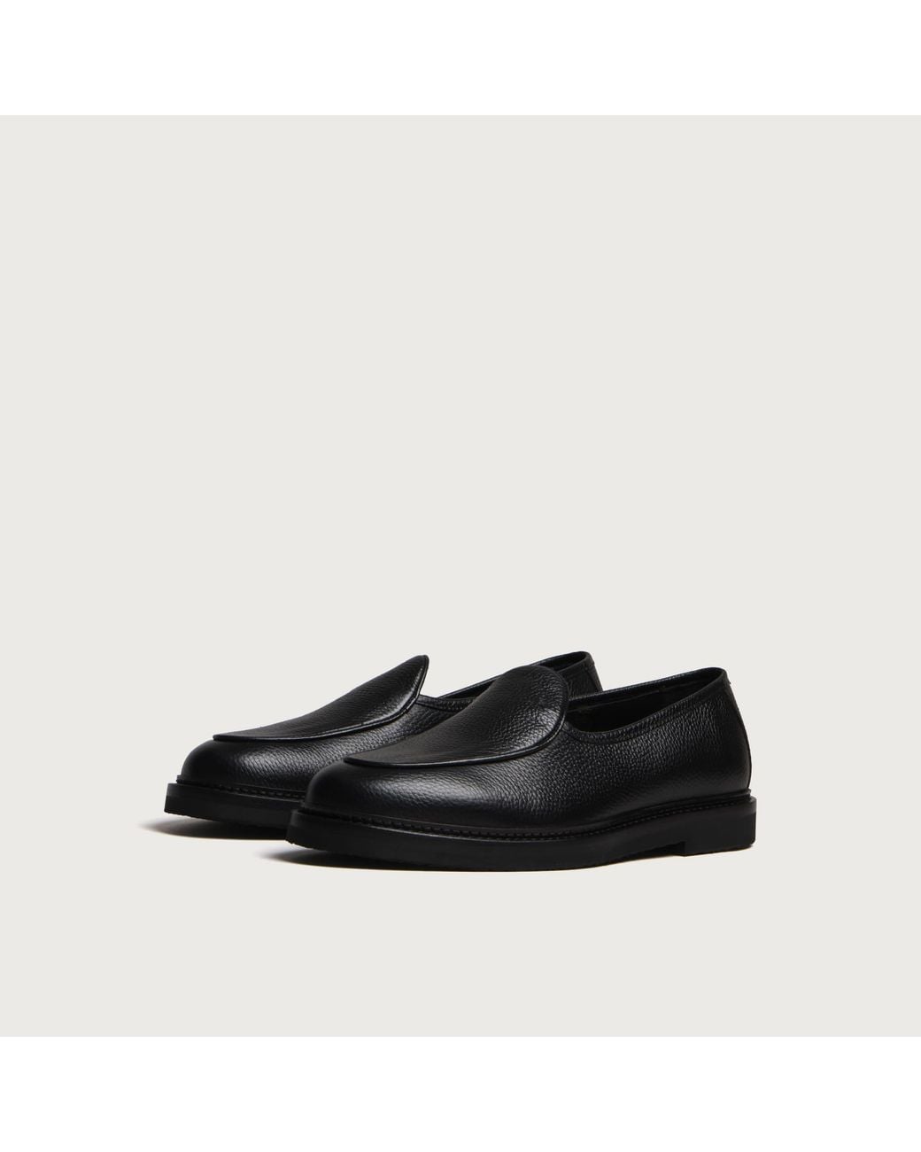 Jacques Soloviere Black Alexis Grain Loafer for men