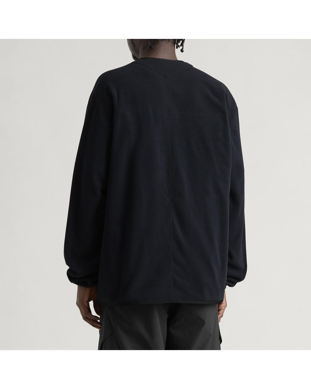 NANGA Black Air Warm Fleece Cardigan for men