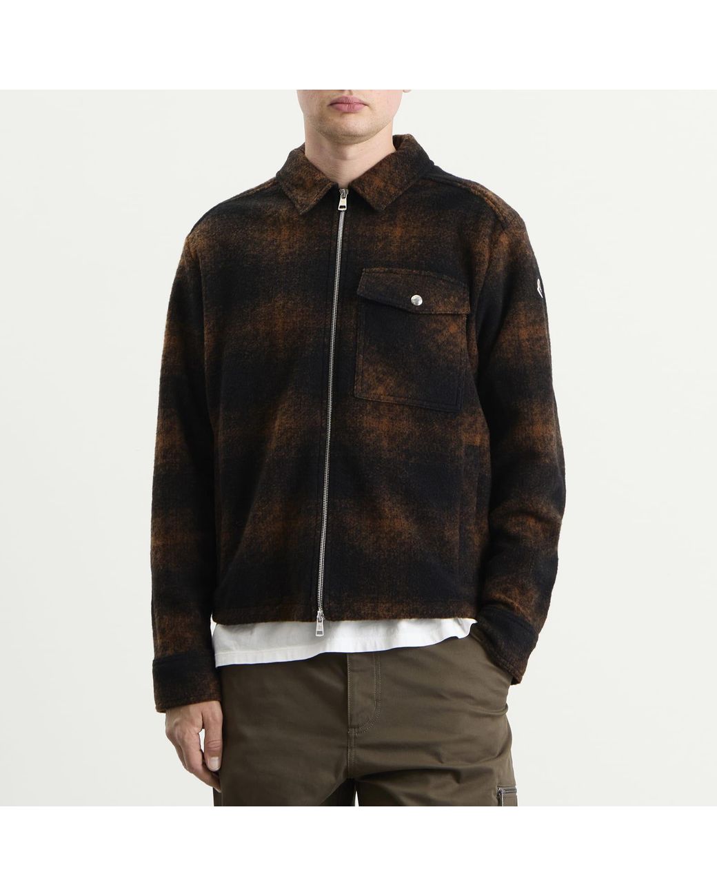 Moncler Black Check Shirt Jacket for men