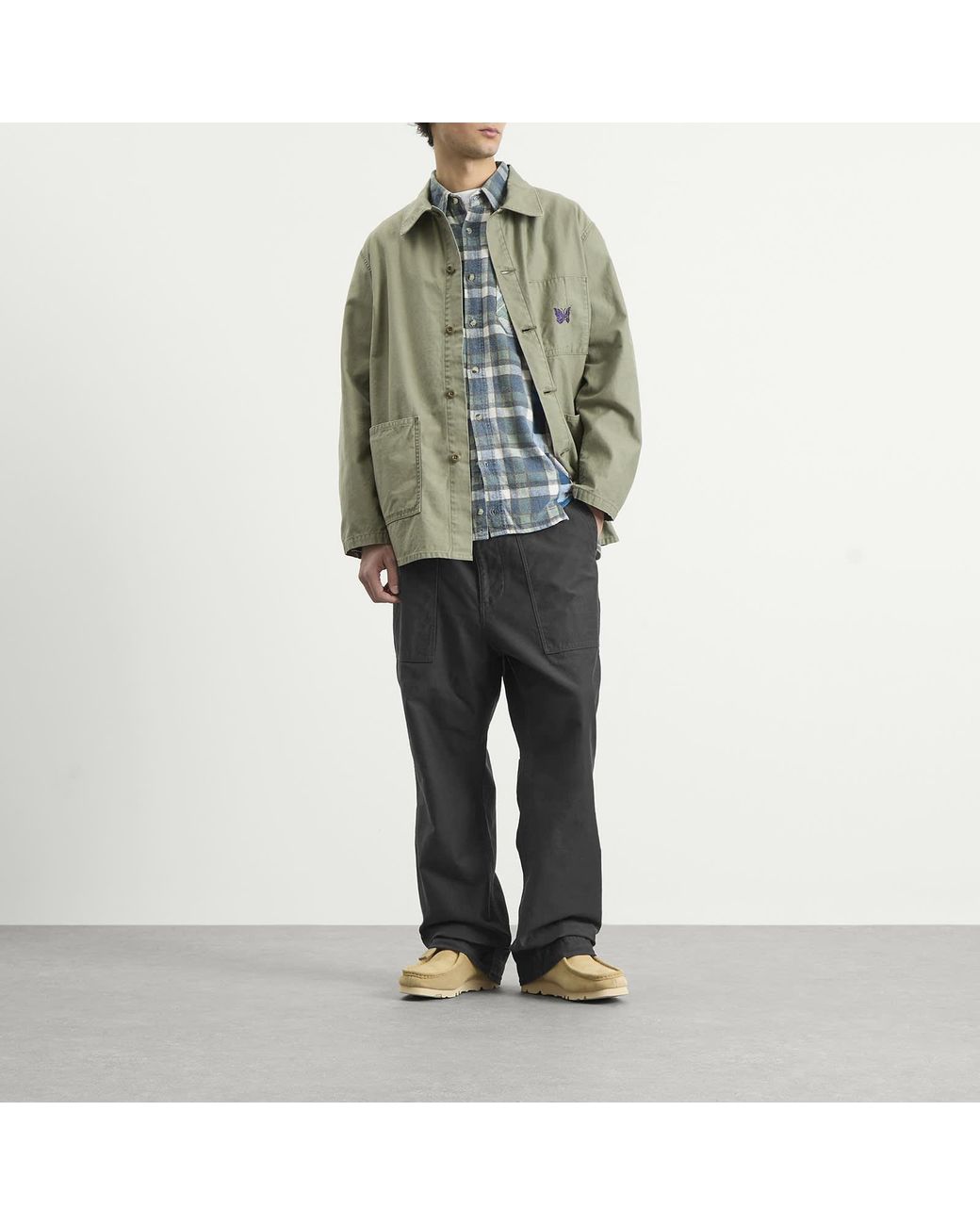Needles Green Reversed Sateen Coverall Jacket for men