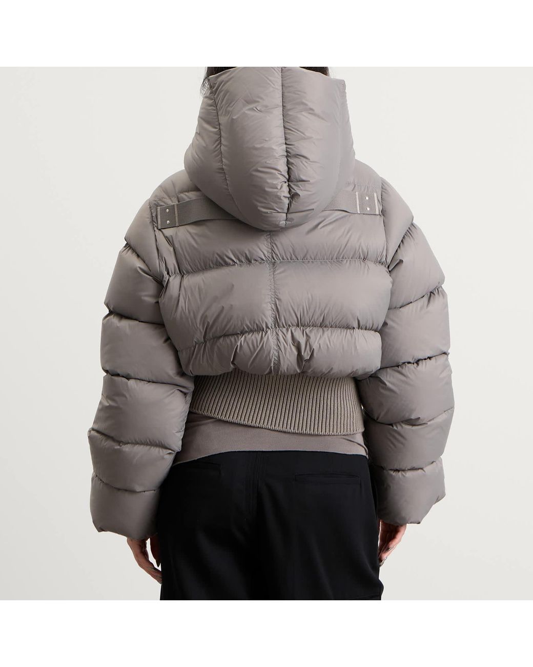 Rick Owens Gray Cinched Padded Jacket