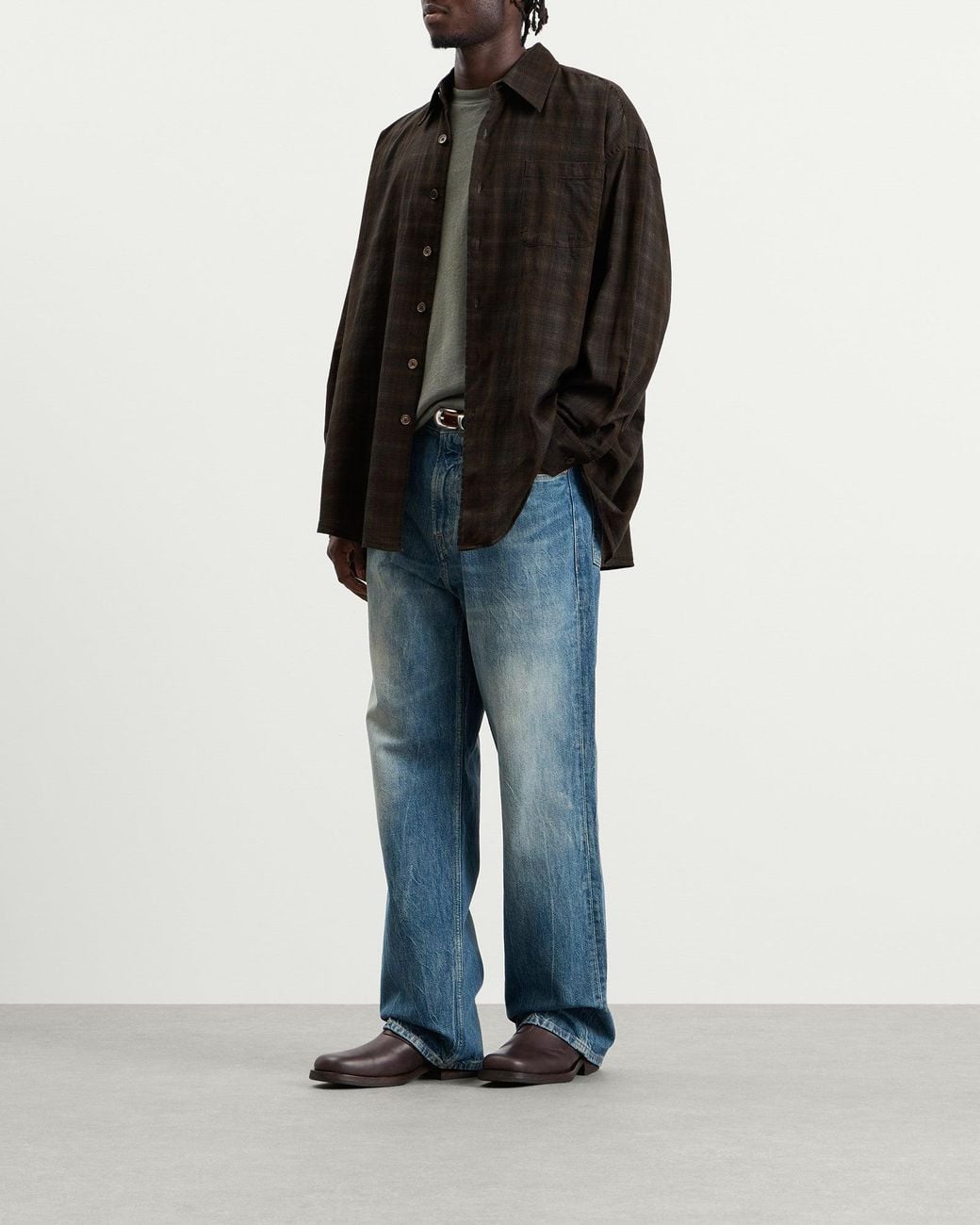 Our Legacy Black Check Print Borrowed Shirt for men