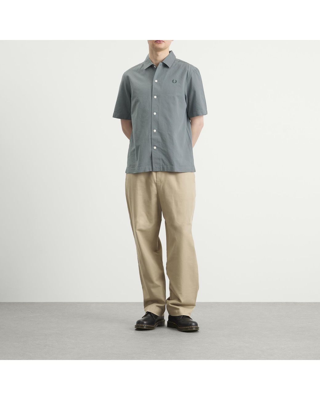 Fred Perry Gray Logo Shirt for men