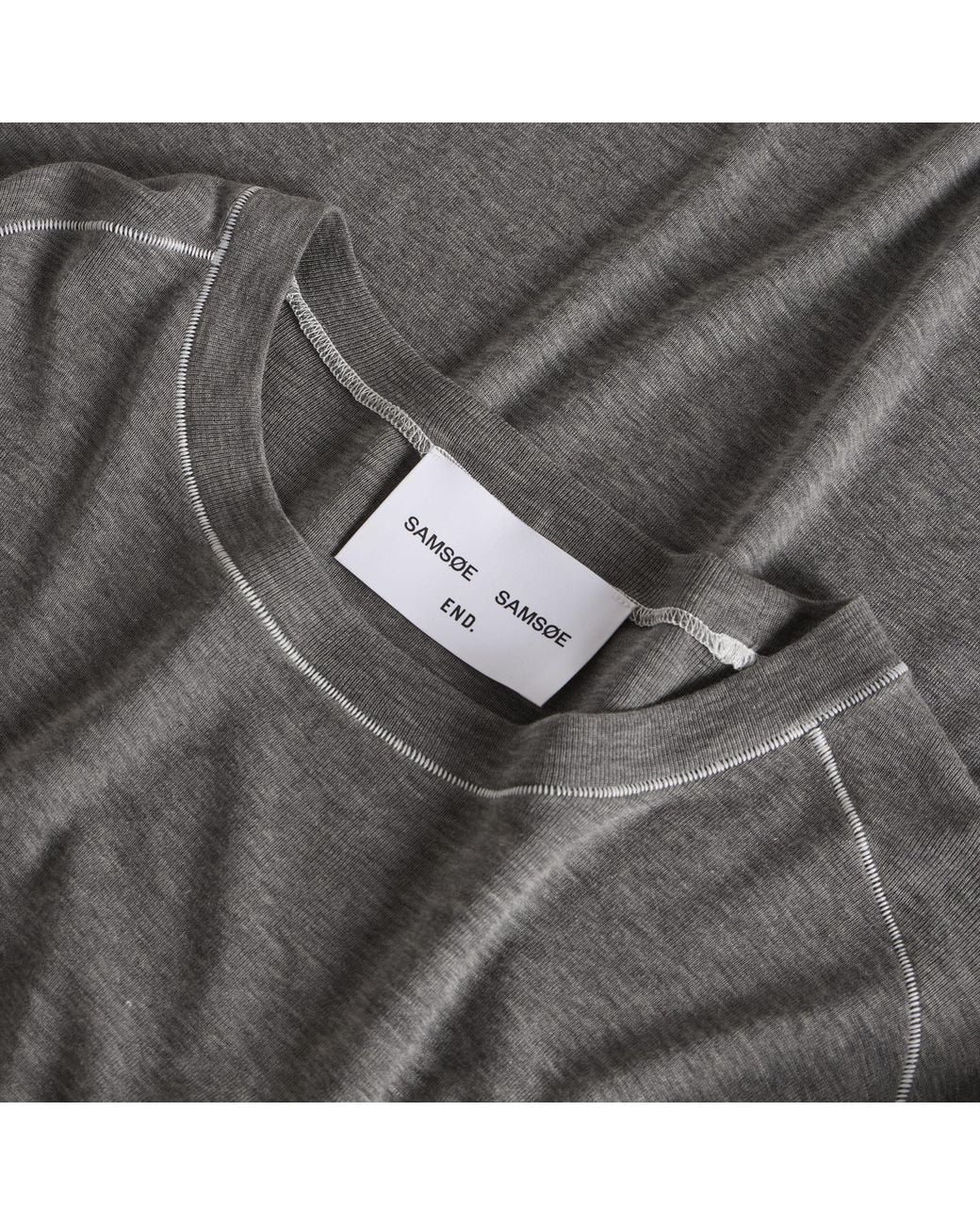Samsøe & Samsøe Gray End. X Sadango Ls T-Shirt for men