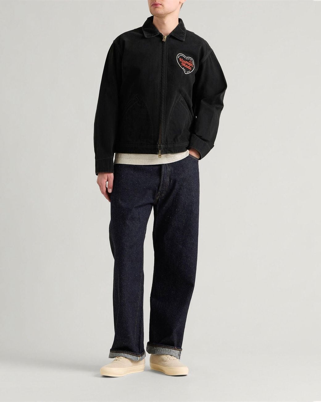 Human Made Black Zip Work Jacket for men