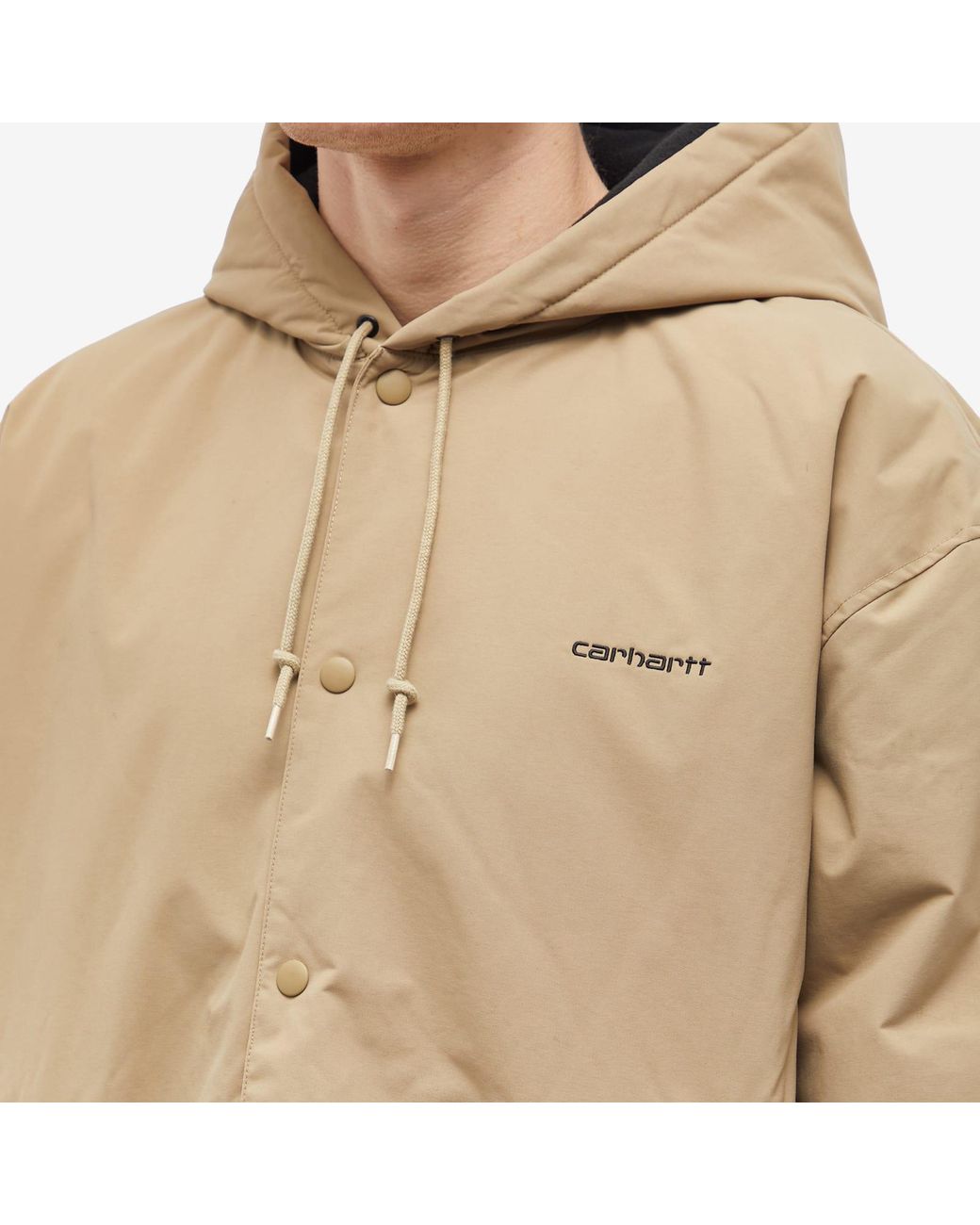 Carhartt Hooded Coach Jacket in Natural for Men Lyst