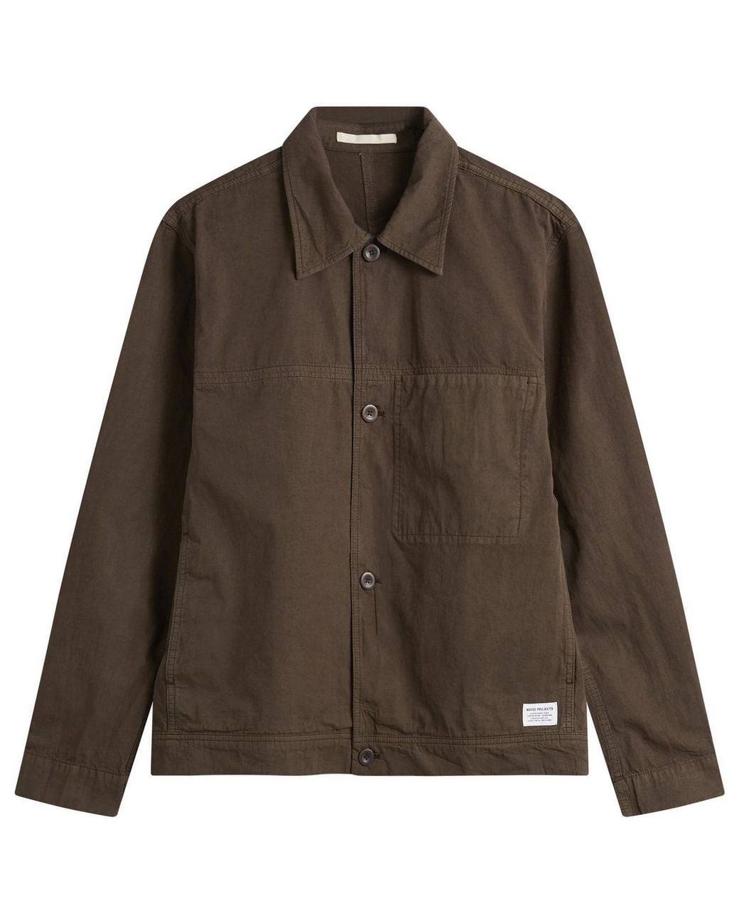 Norse Projects Brown Arresskov Compact Cotton Shirt Jacket for men