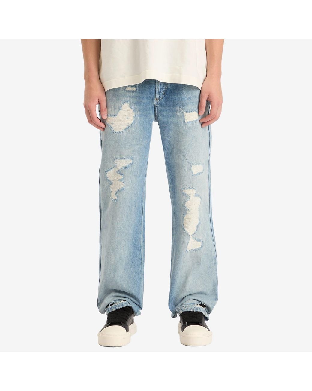 Cole Buxton Blue Repaired Jeans for men