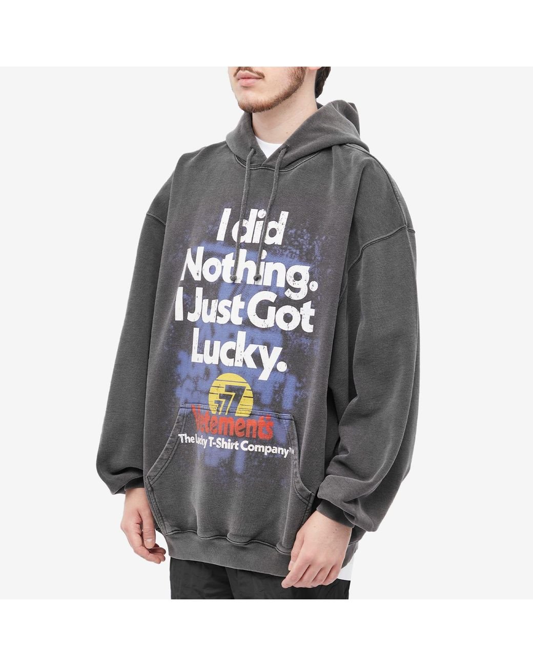 Vetements I Got Lucky Hoodie in Gray for Men | Lyst Vetements I Got Lucky Hoodie in Gray for Men | Lyst