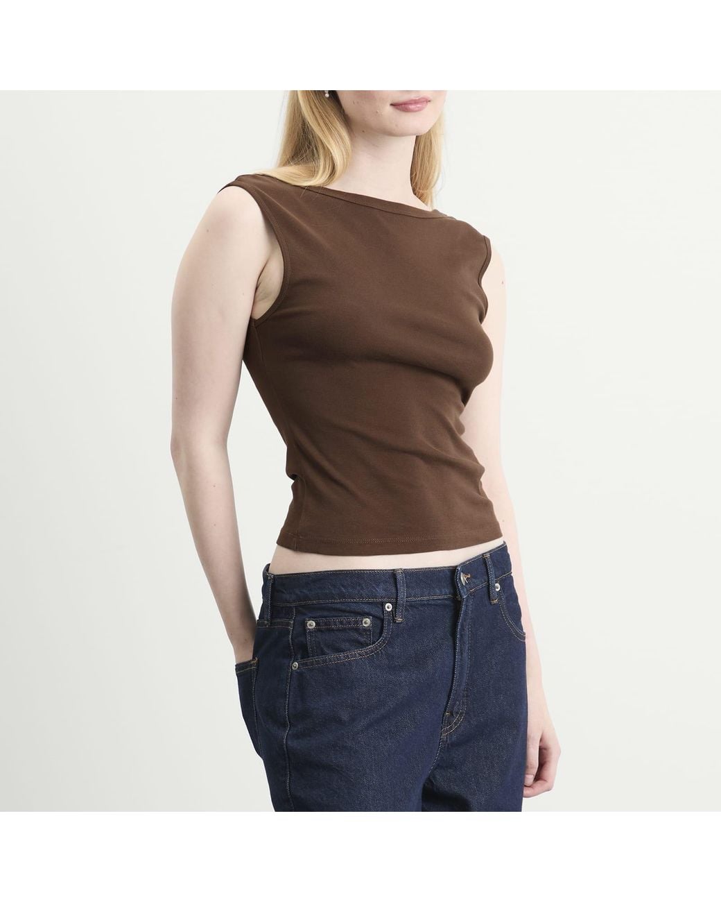 St. Agni Brown Organic Cotton Ballerina Top