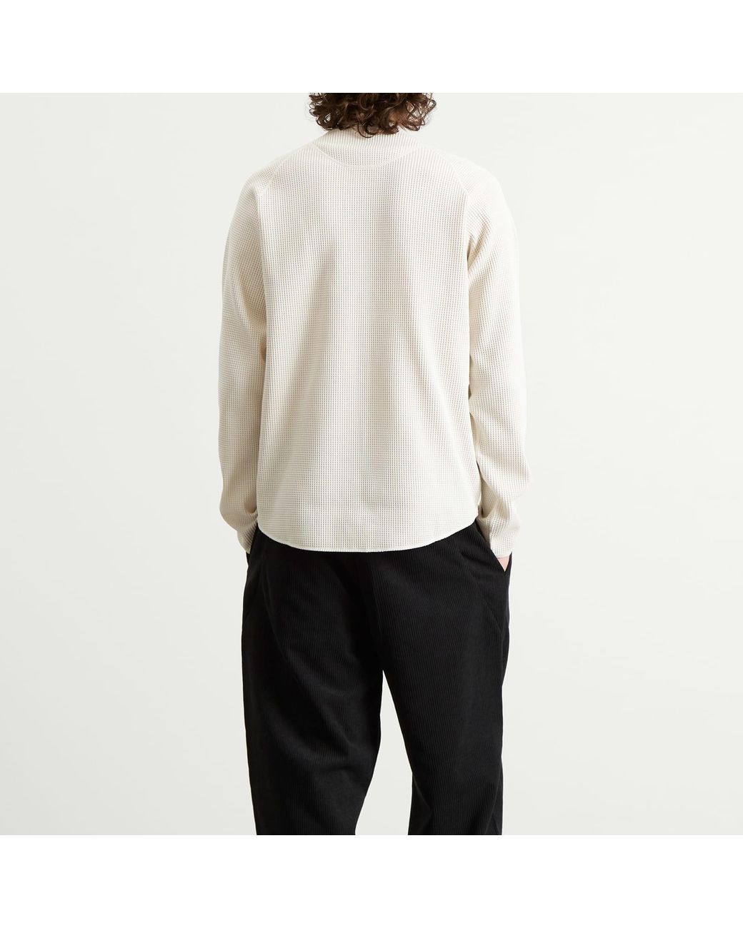 Goldwin White Waffle Light Long Sleeve T-Shirt for men