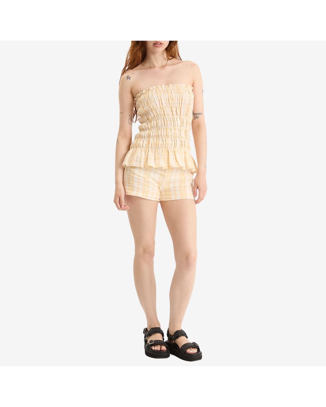 Faithfull The Brand Natural Lila Mini Shorts