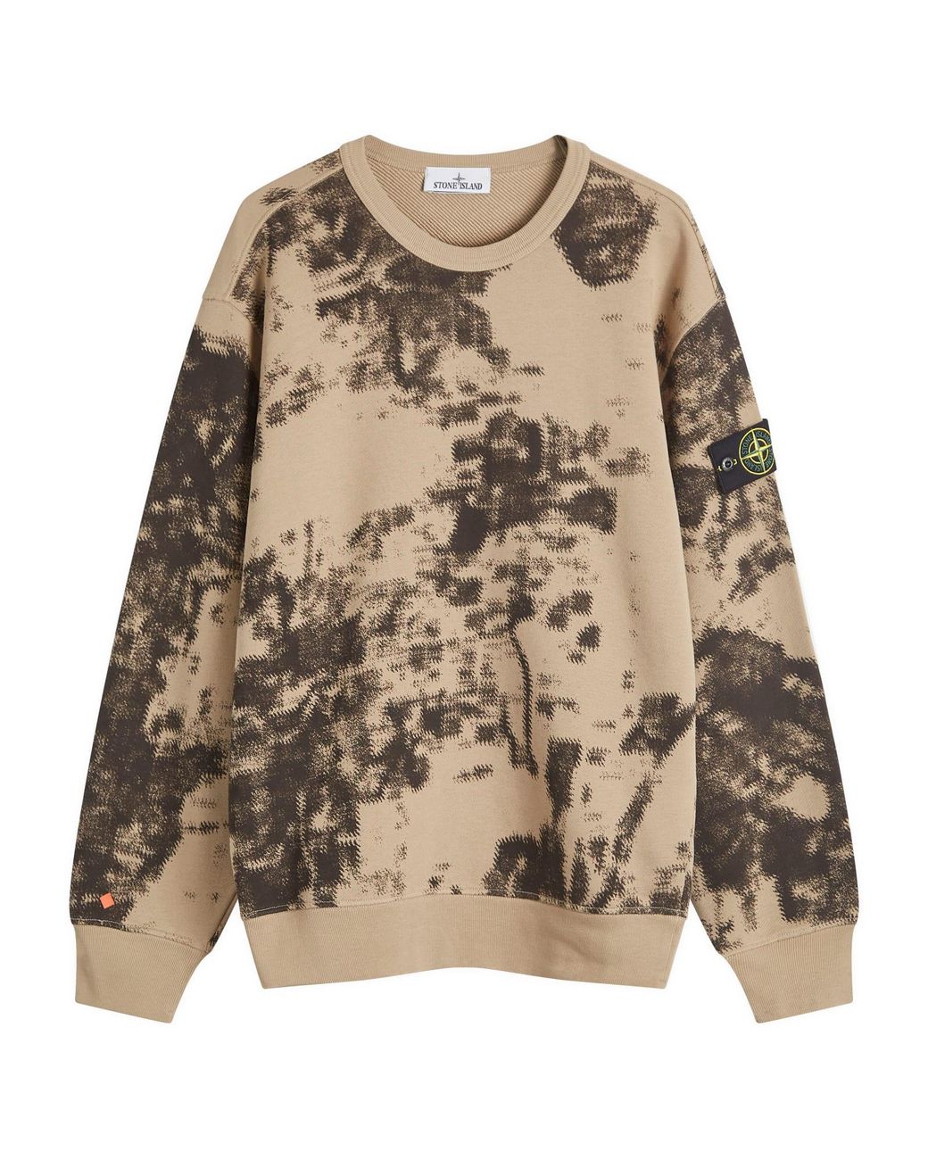 Stone Island Earth Mapping Camo Crew Neck Sweatshirt in Brown for