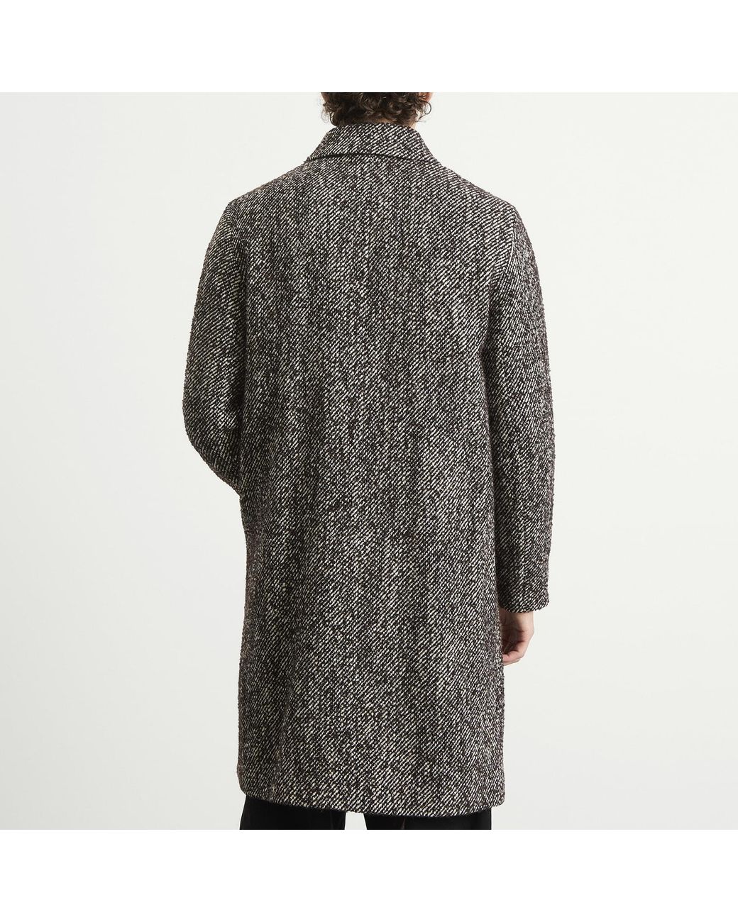 NN07 Gray Franco Wool Overcoat for men