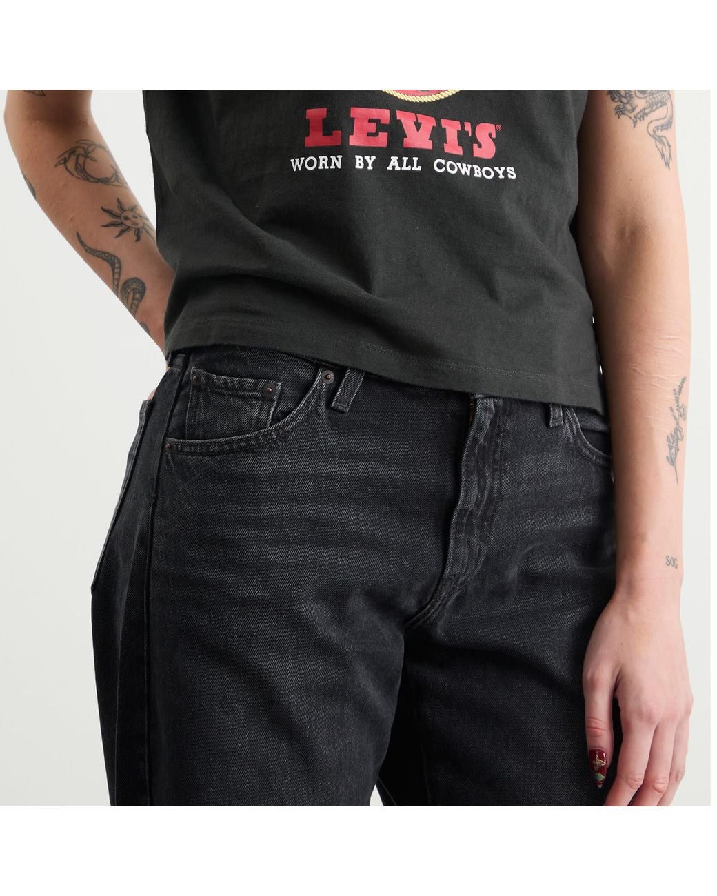 Levi's Blue Baggy Dad Barrel Jeans