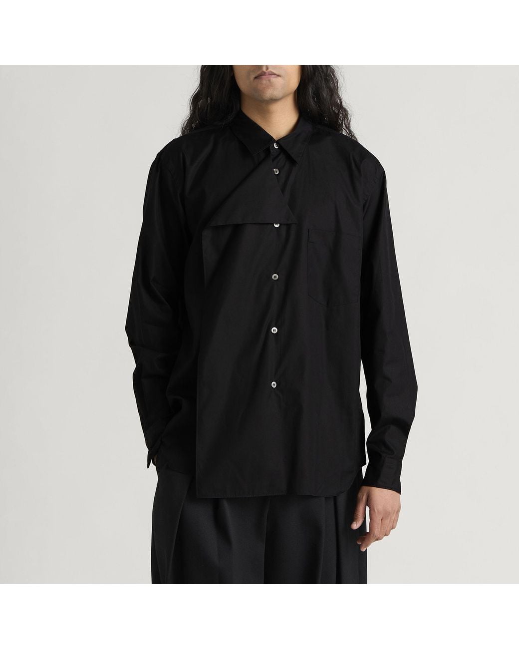 Comme des Garçons Black Cotton Shirt With Overlay for men