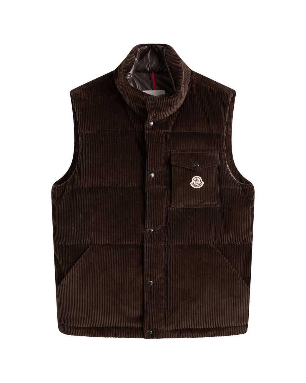 Moncler Brown Agen Vest Maxi Corduroy Gilet for men