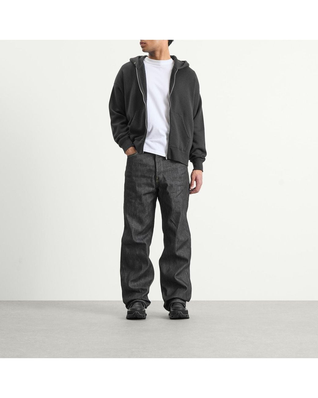 Visvim Black Jumbo Fine Wool Hoodie for men