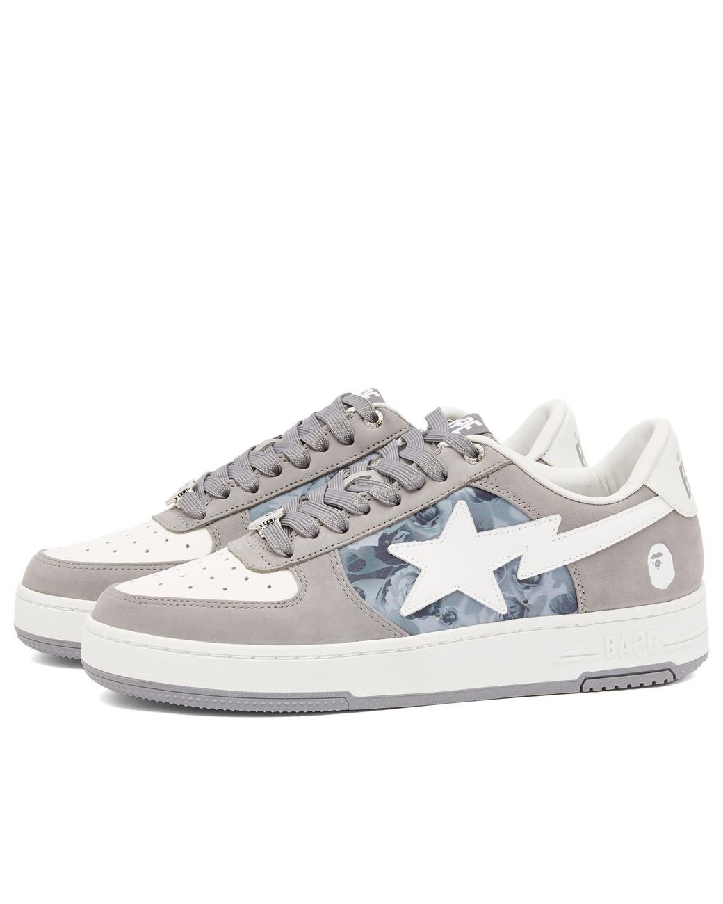 A Bathing Ape White Floral Patterned Bape Sta 2 Sneaker for men
